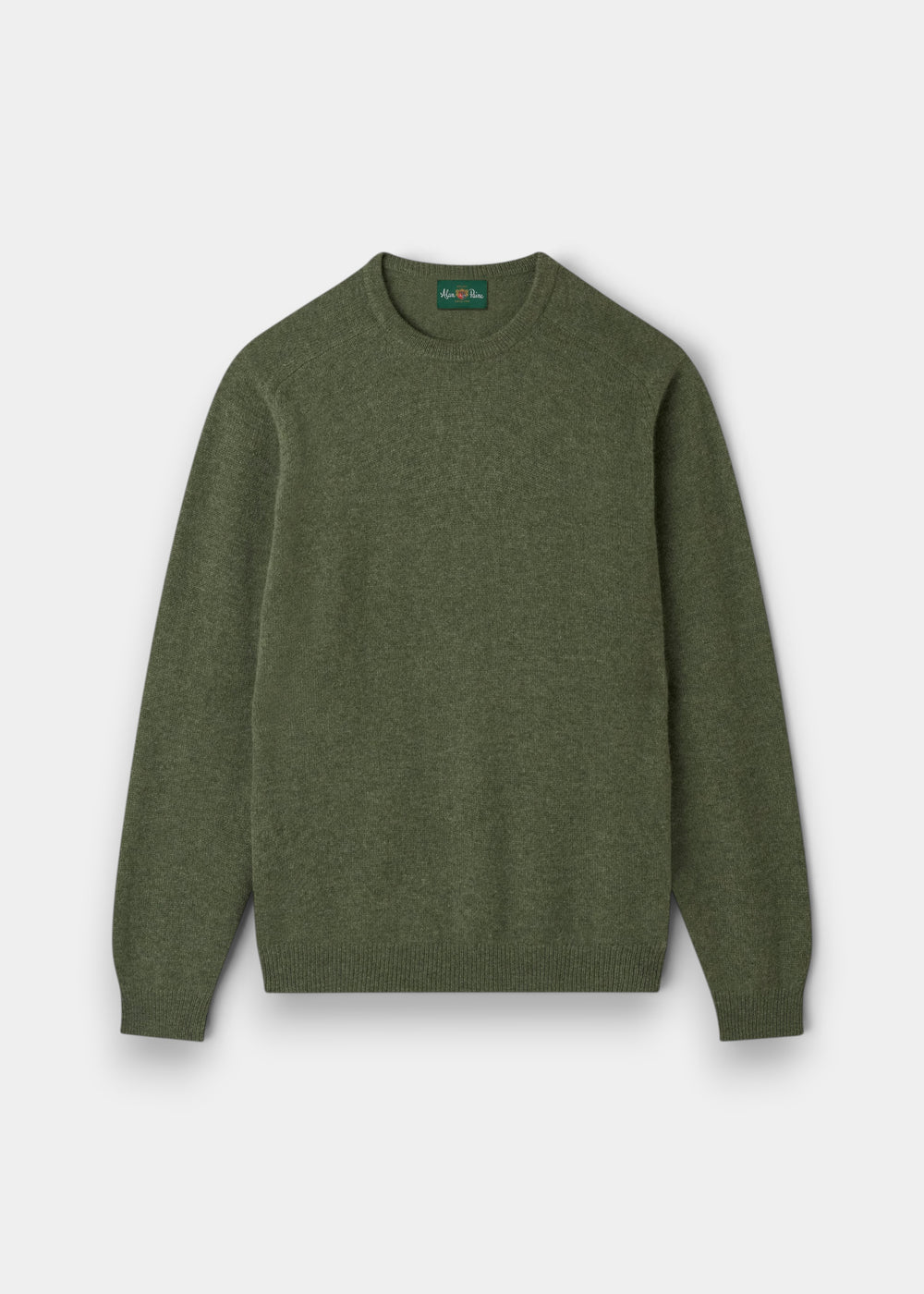 The Dorset Lambswool Crew Neck Jumper in Landscape is laid flat on a white background.