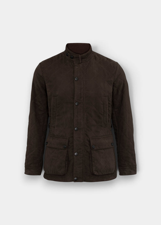 Felwell Children’s Olive Quilted Jacket, regular fit, with buttons, flap pockets, and a stand collar.