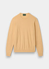 Alan Paine men's luxury solar yellow crew neck jumper in a soft pima cotton, silk, and cashmere blend.