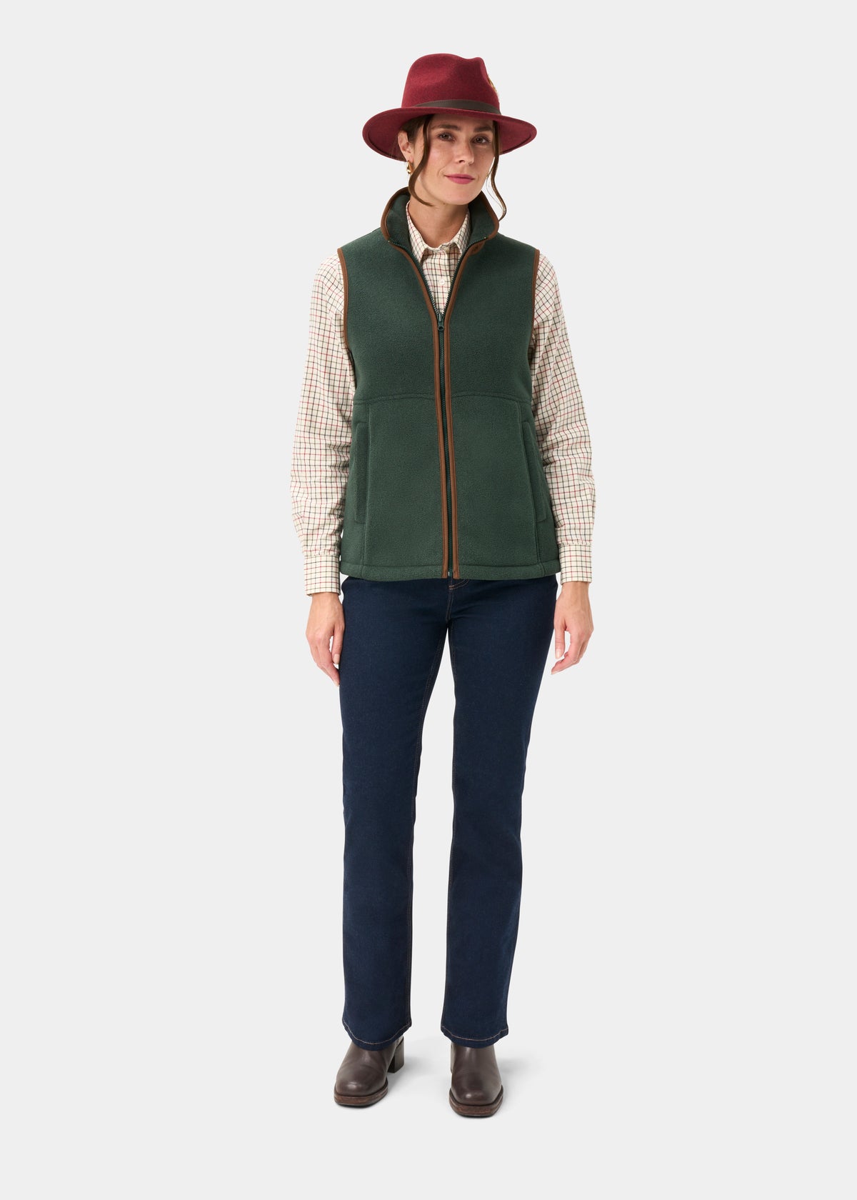 Aylsham Ladies Fleece Gilet In Evergreen - Regular Fit