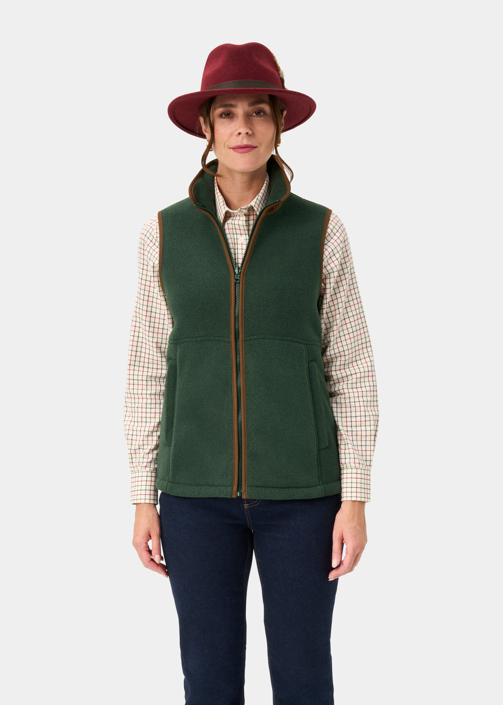 Aylsham Ladies Fleece Gilet In Evergreen - Regular Fit