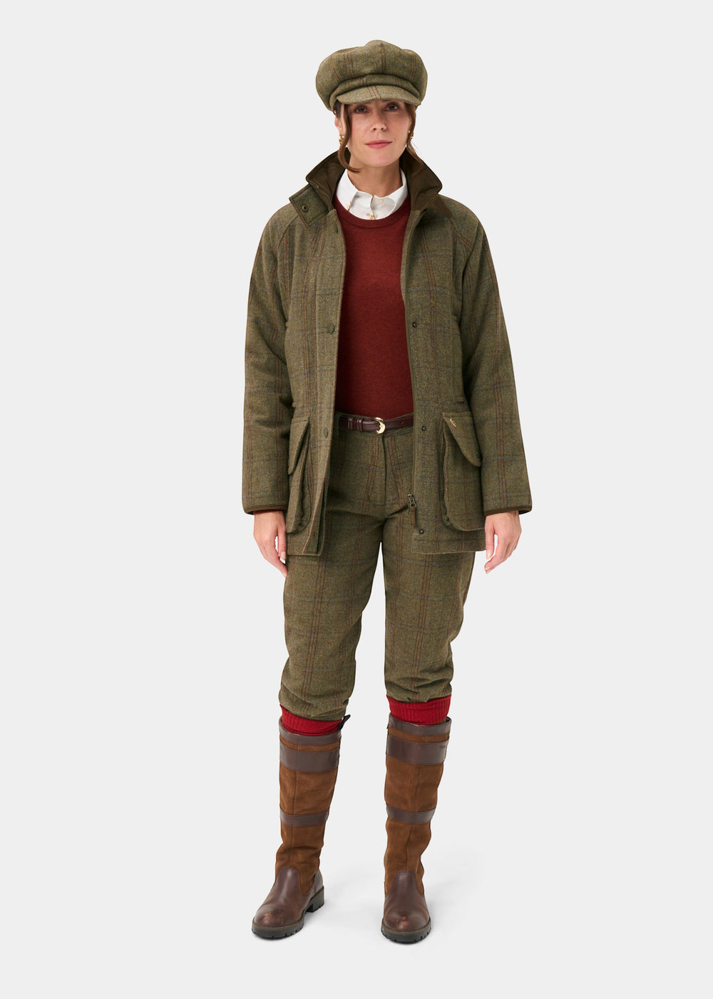 Combrook Ladies Tweed Waterproof Shooting Coat in Laurel -  Shooting Fit