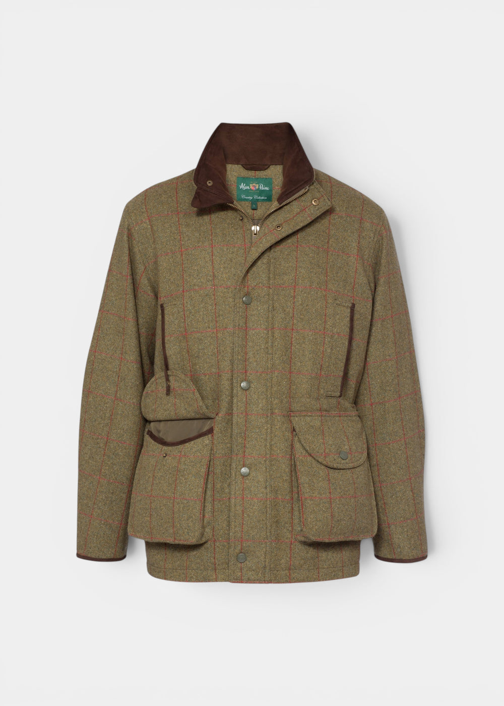 Combrook Men's Tweed Waterproof Shooting Field Coat in Sage  -  Shooting Fit