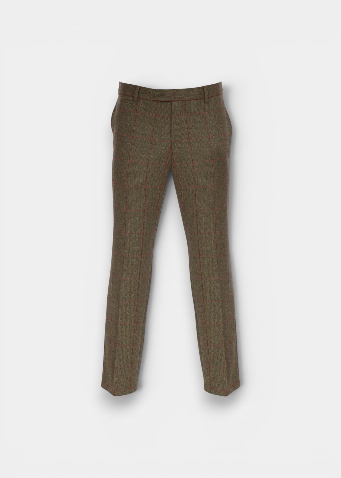 Combrook Men's Tweed Water Repellent Trousers in Sage  -  Regular Fit