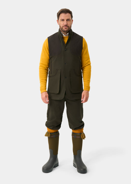 Dunswell Men's Water Repellent Gilet In Olive - Regular Fit