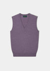Erin Luxury Vee Neck Fair Isle Tank Top in Heather