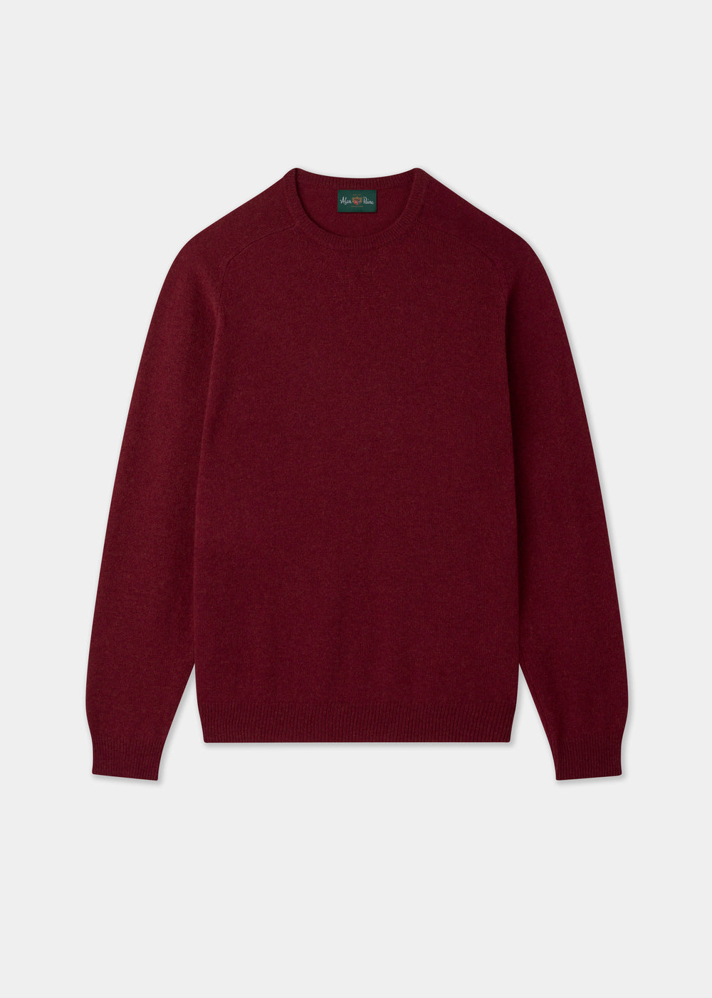 Men's Lambswool Crew Neck Jumper in Garnet