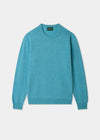 Blue sweater on a light gray background