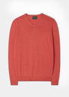 Men's Cotton Cashmere V-Neck Jumper In Flamingo