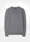 Men's Cotton Cashmere V-Neck Jumper In Mercury