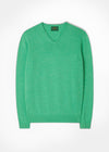 Men's Cotton Cashmere V-Neck Jumper In Spearmint