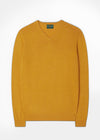 Men's Cotton Cashmere V-Neck Jumper In Sunrise