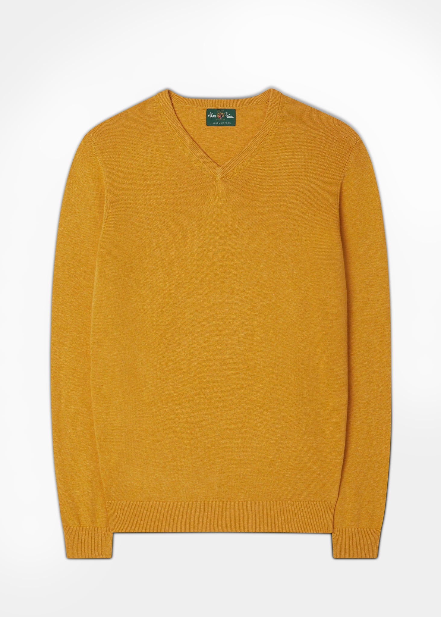 Men's Cotton Cashmere V-Neck Jumper In Sunrise