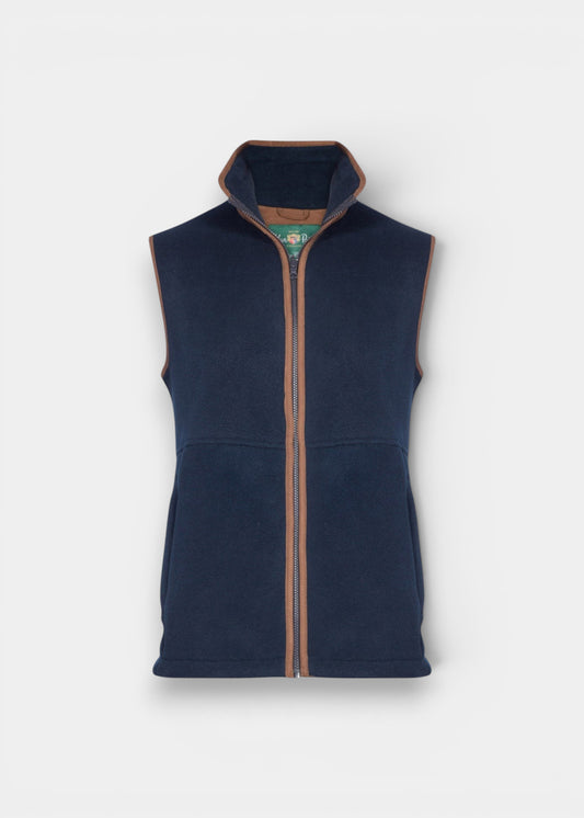 Aylsham Men's Fleece Gilet In Dark Navy - Regular Fit