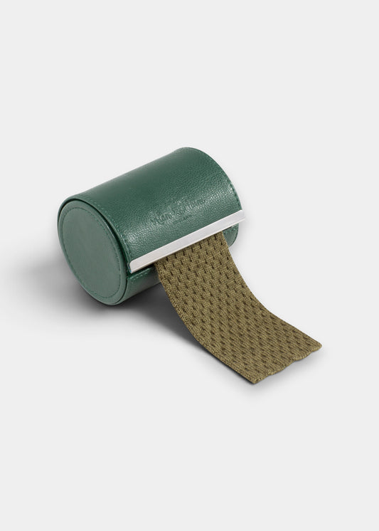 Men's Knitted Wool Tie In Olive