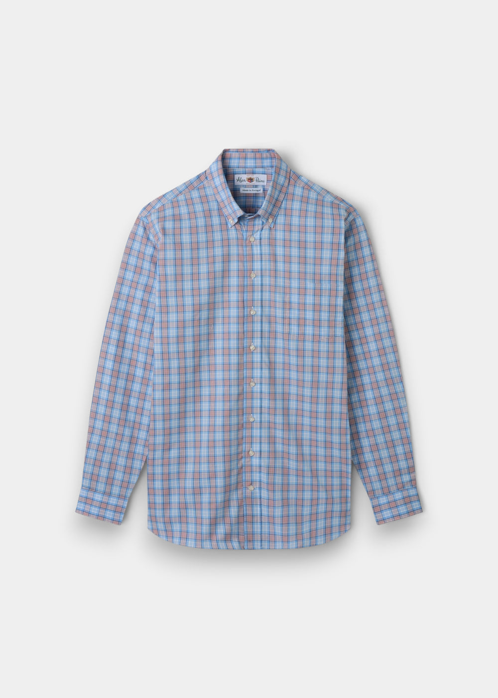 Mirfield Blue and Red Check Cotton Shirt - Classic Fit