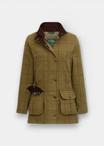 Rutland Ladies Tweed Waterproof Shooting Coat in Lichen  -  Shooting Fit
