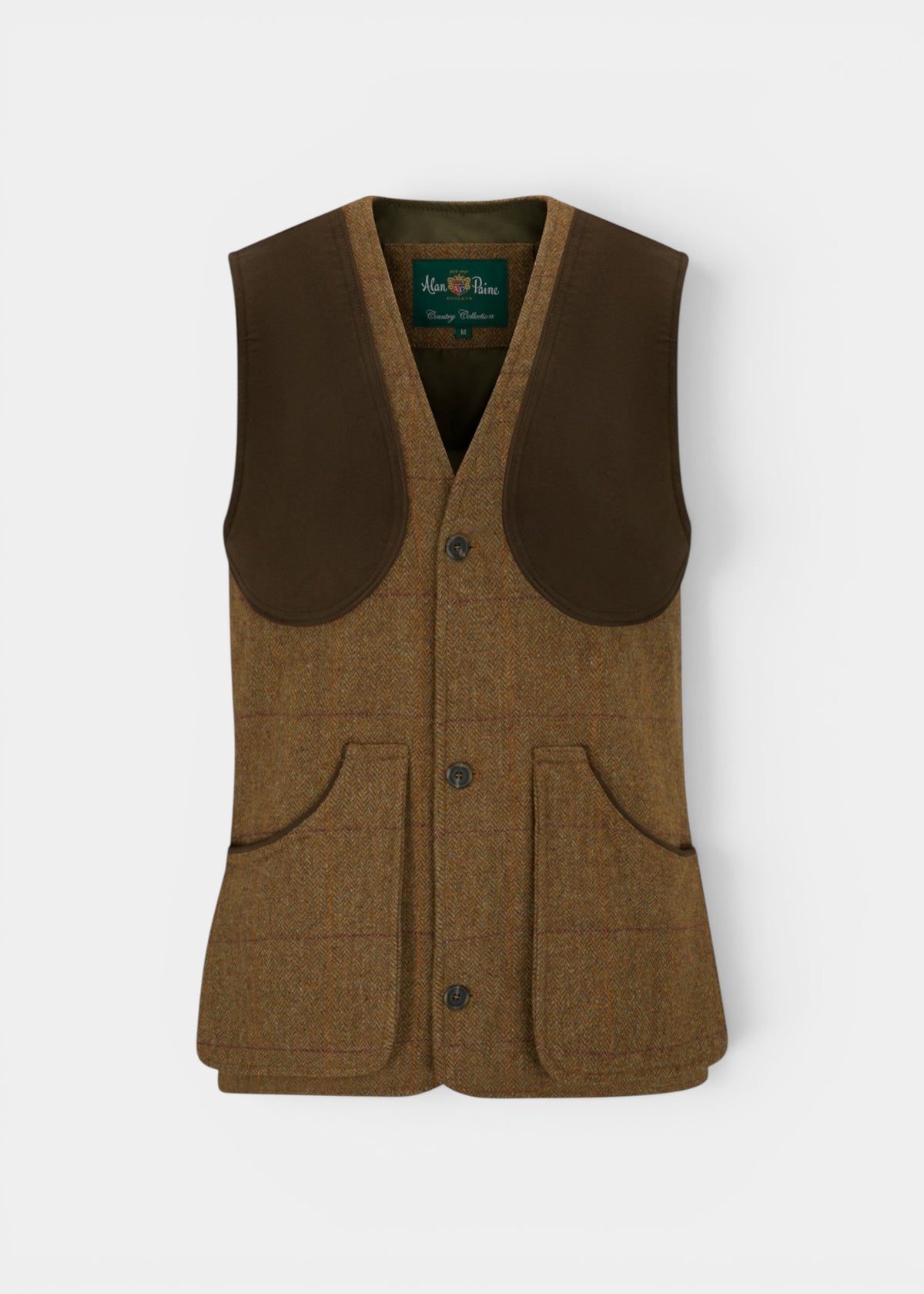 Rutland Men's Tweed Water Repellent Shooting Waistcoat in Birch -  Shooting Fit