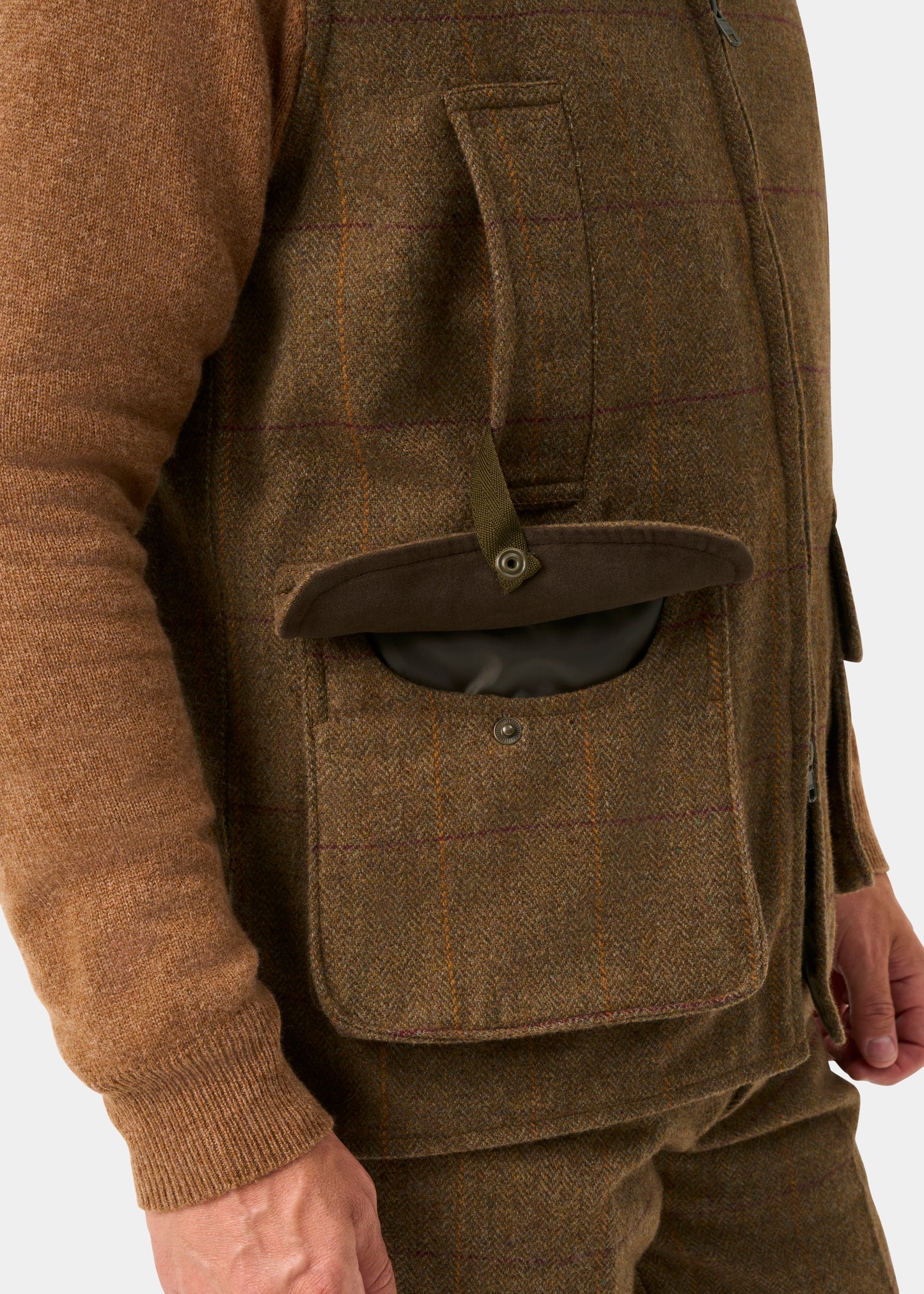 Rutland Men's Tweed Water Repellent Shooting Waistcoat in Birch -  Shooting Fit