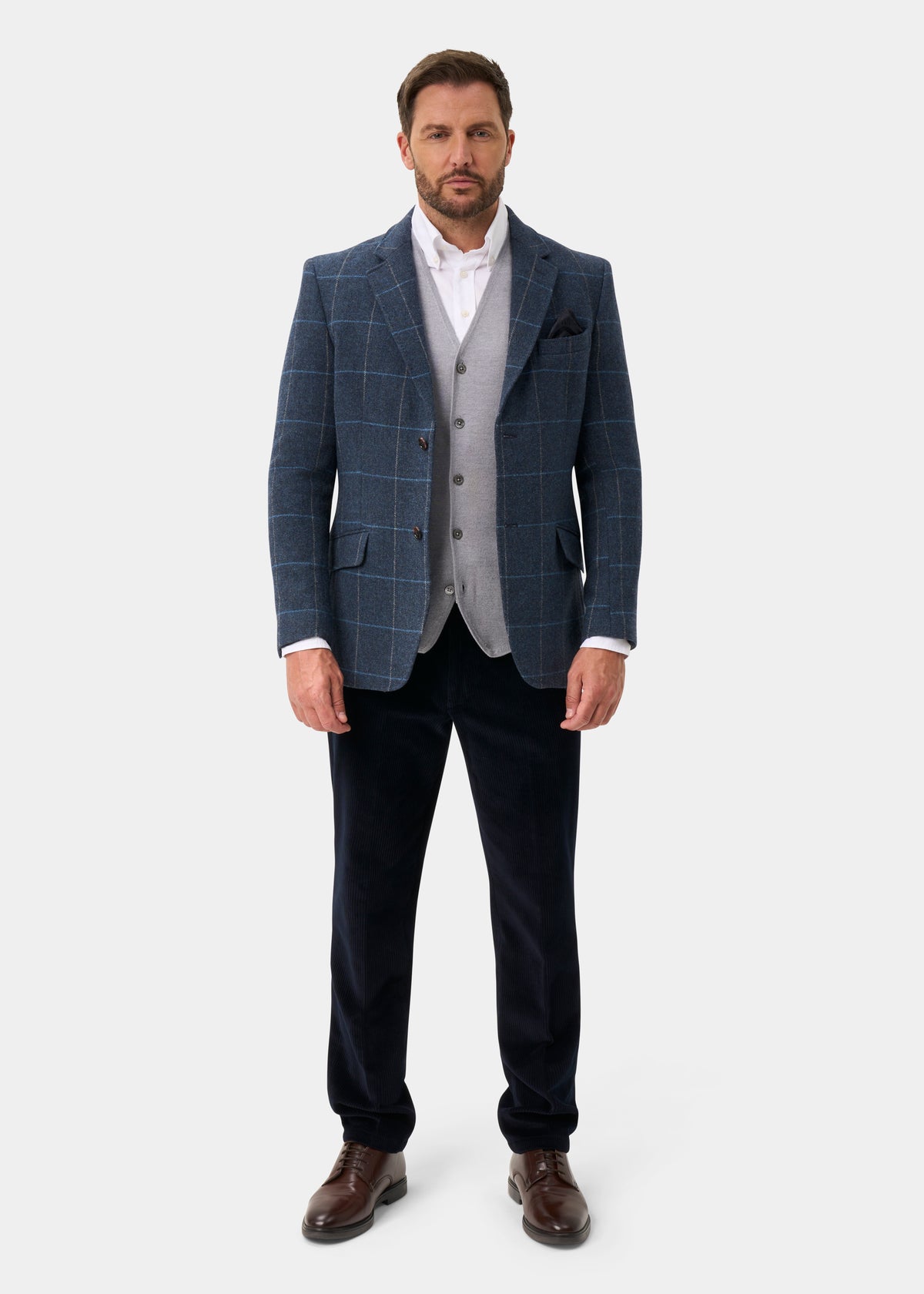 Surrey Men's Tweed Lined Blazer In Midnight Blue - Regular Fit