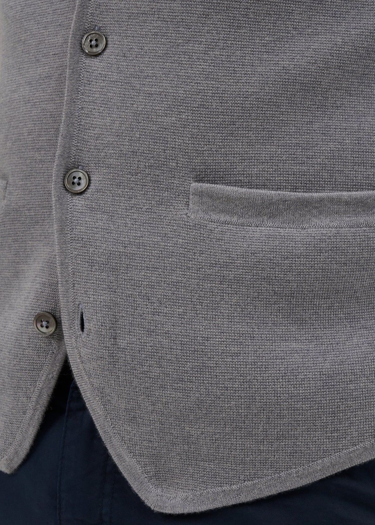 Thornley Merino Wool Tailored Light Grey Mix Waistcoat - Regular Fit