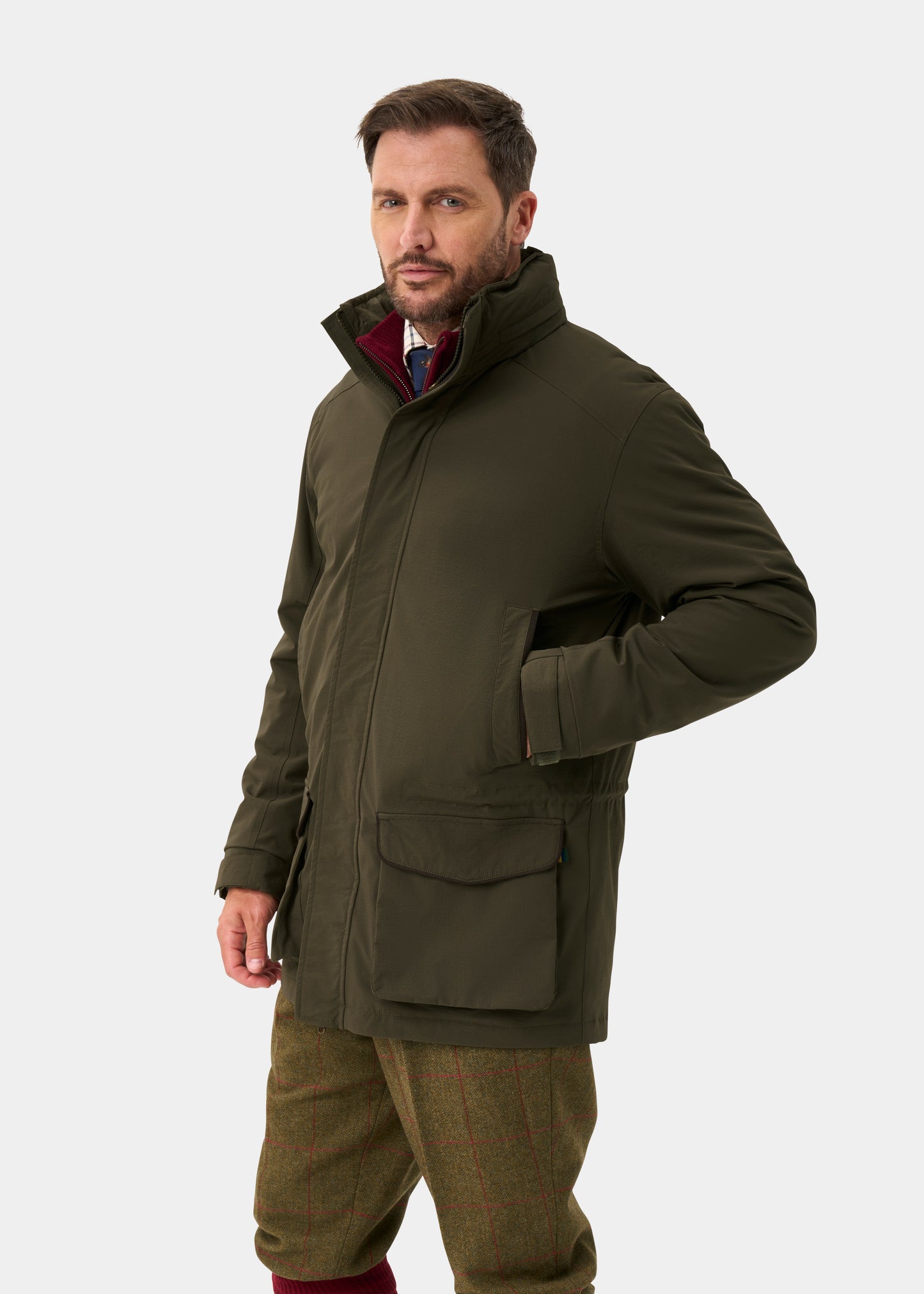 Willsden Men's Waterproof Coat In Olive - Regular Fit
