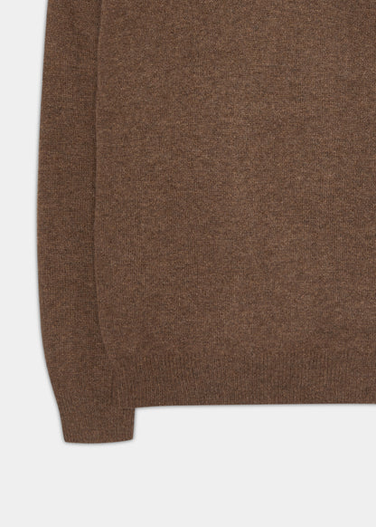 Jersey de lana de cordero para hombre Kilsyth en color tabaco - Corte regular
