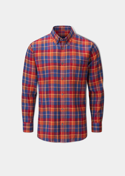 Camisa de franela a cuadros en rojo de Ilkley - Shooting Fit