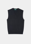 Camiseta sin mangas de cachemir y algodón en azul marino oscuro de Ellerby