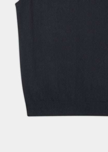 Camiseta sin mangas de cachemir y algodón en azul marino oscuro de Ellerby