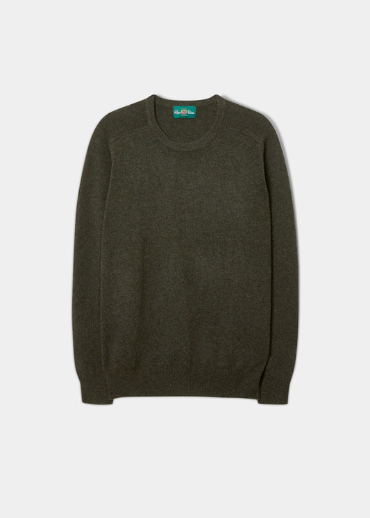 Jersey Dorset de lana de cordero para hombre en algas marinas - Corte clásico